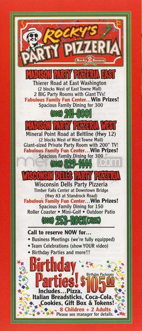 Rocky Rococo - Madison, WI menu_pic
