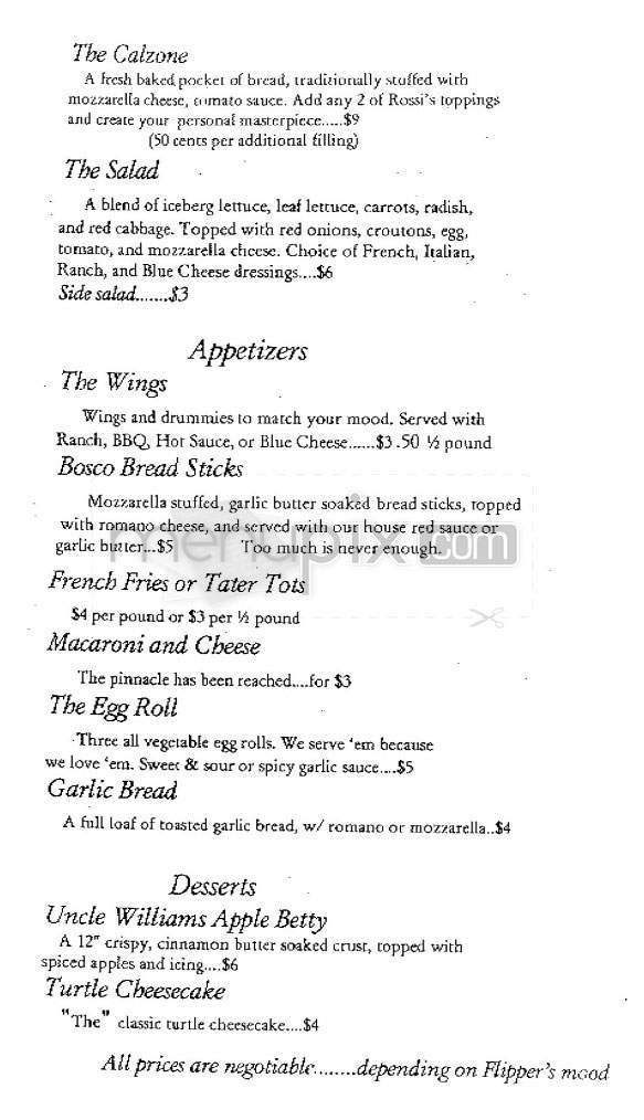 Rossi's Pizza & Vintage Arcade - Monona, WI menu_pic