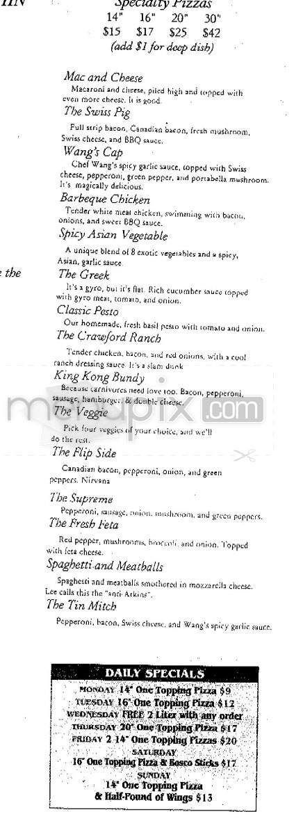 Rossi's Pizza & Vintage Arcade - Monona, WI menu_pic