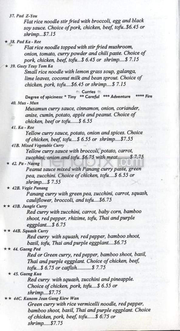 Sa-Bai Thong - Madison, WI menu_pic