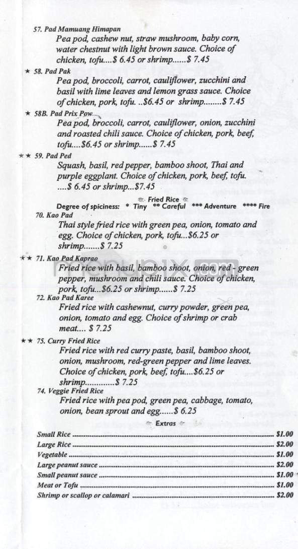 Sa-Bai Thong - Madison, WI menu_pic