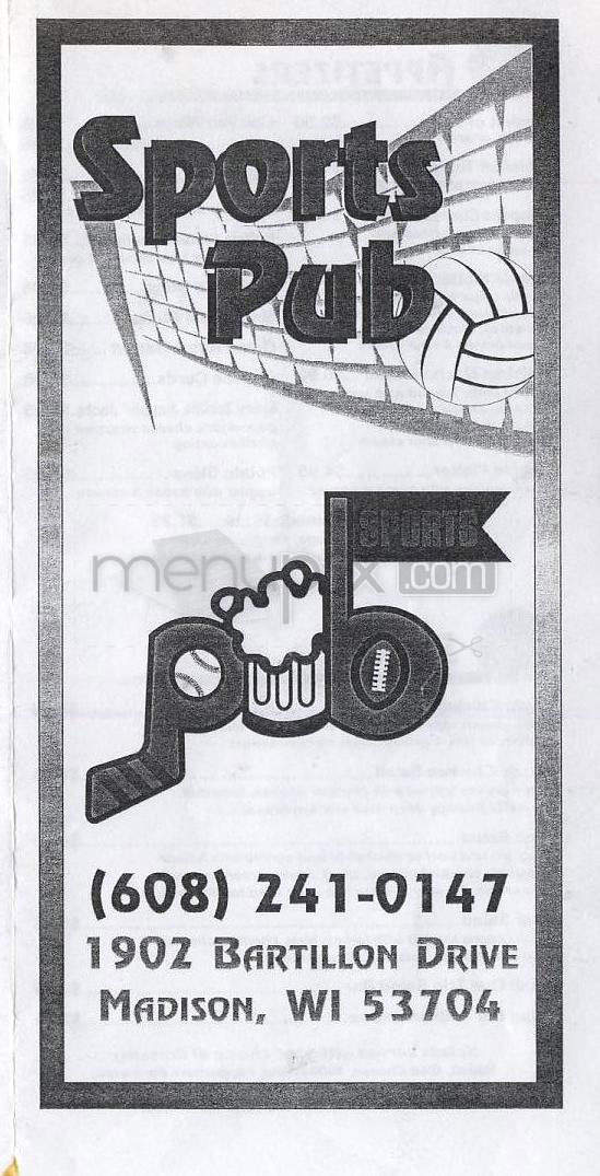 Sports Pub - Madison, WI menu_pic
