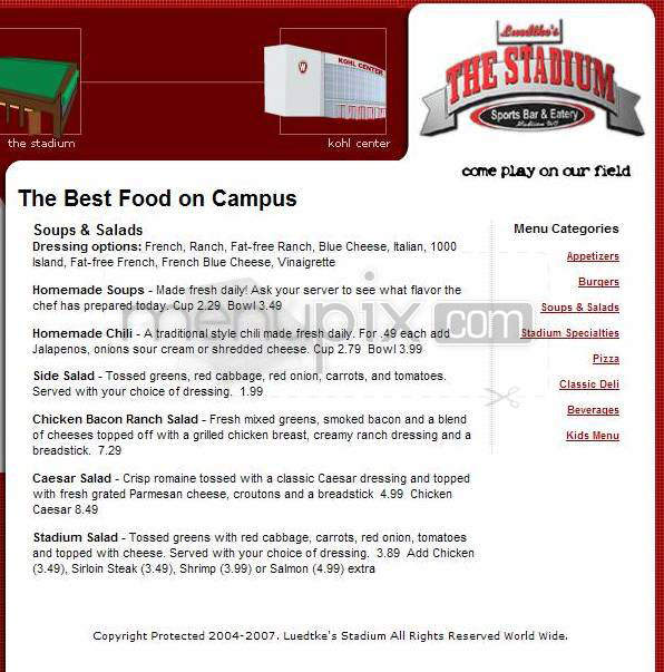 Stadium Sports Bar & Eatery - Madison, WI menu_pic