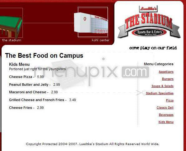 Stadium Sports Bar & Eatery - Madison, WI menu_pic