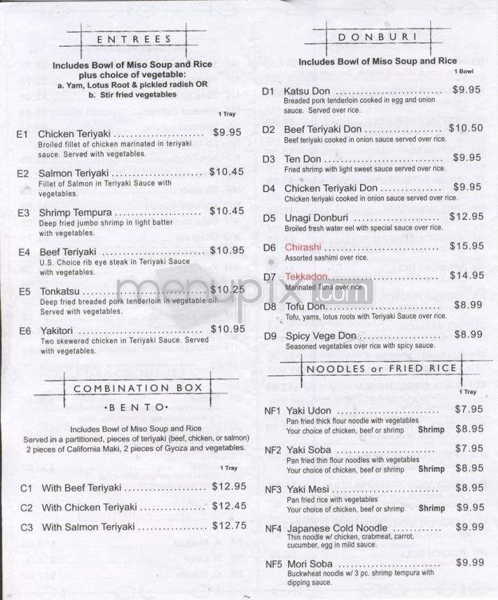 Sushi Box - Madison, WI menu_pic