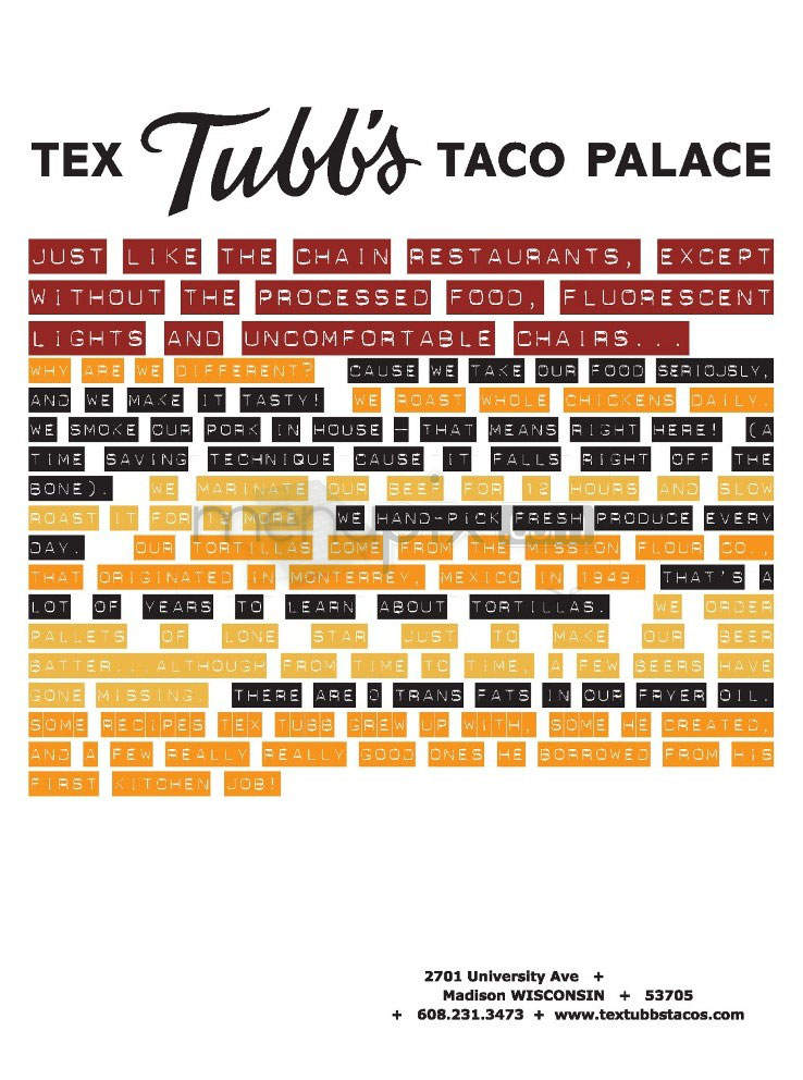 /730696/Tex-Tubbs-Taco-Palace-Madison-WI - Madison, WI