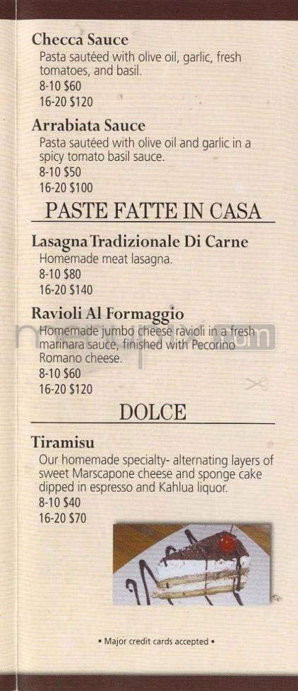 Tutto Pasta Trattoria - Madison, WI menu_pic
