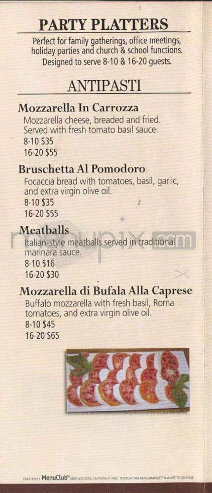 Tutto Pasta Trattoria - Madison, WI menu_pic