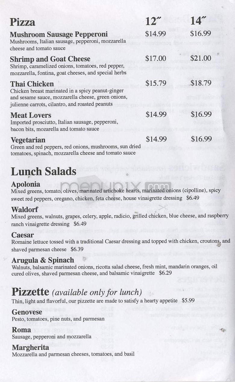 Villa Dolce - Middleton, WI menu_pic