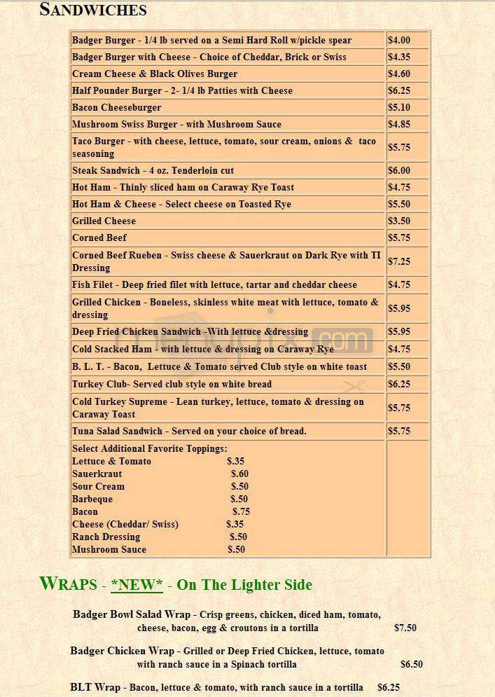 Village Lanes - Monona, WI menu_pic