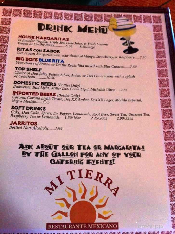 Mi Tierra Cocina Mexicana - Forest Hill, LA menu_pic