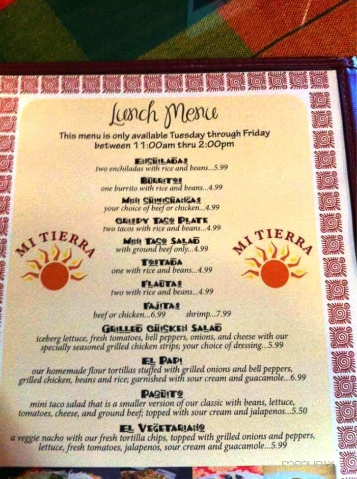 Mi Tierra Cocina Mexicana - Forest Hill, LA menu_pic