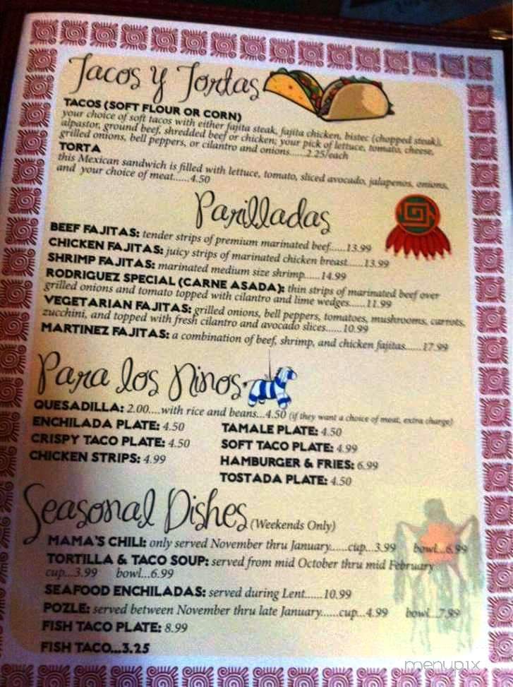 Mi Tierra Cocina Mexicana - Forest Hill, LA menu_pic