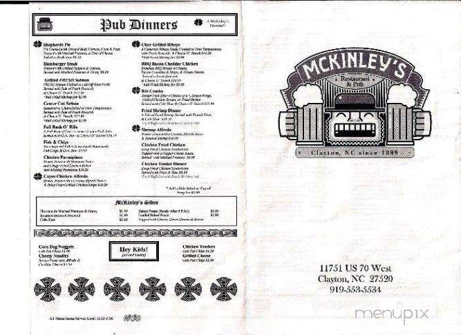 McKinley's Restaurant & Pub - Clayton, NC menu_pic