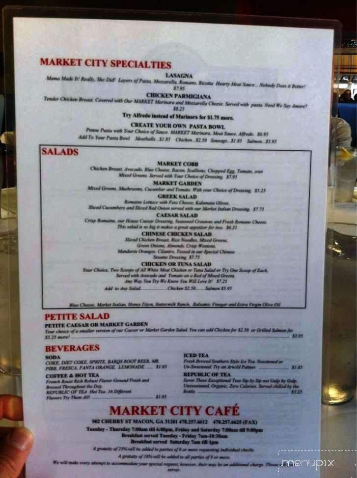 Market City Cafe - Macon, GA menu_pic