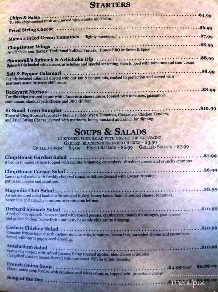 Madison Chophouse Grille - Madison, GA menu_pic
