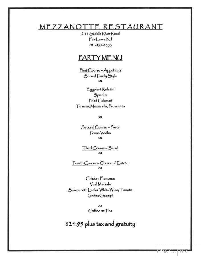 Mezza Notte - Fair Lawn, NJ menu_pic
