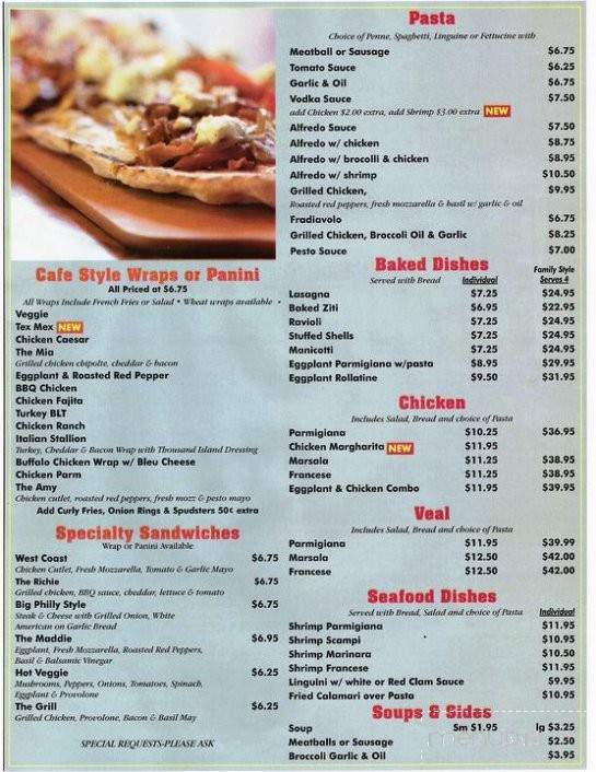 Madison's Pizza Cafe - Pleasant Valley, NY menu_pic