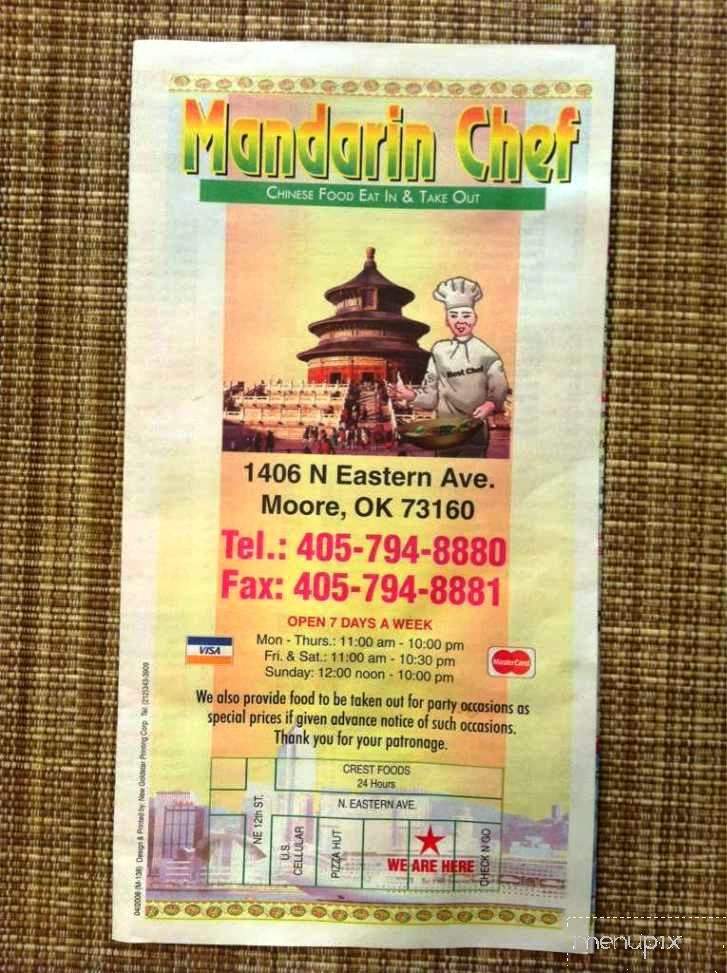 Mandarin Chef - Moore, OK menu_pic