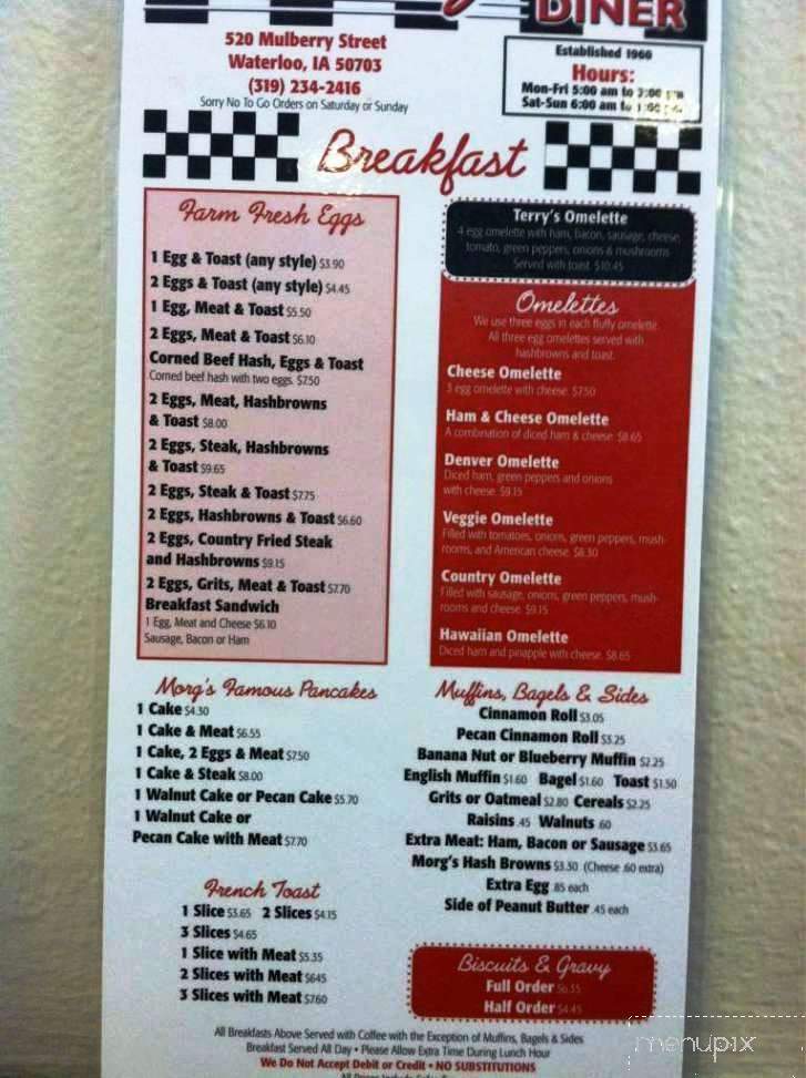 Morg's Lunch - Waterloo, IA menu_pic