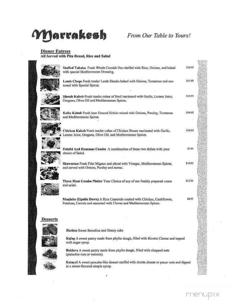 Marrakesh - Jacksonville, NC menu_pic