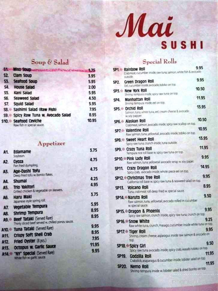 Mai Sushi - Richmond, VA menu_pic