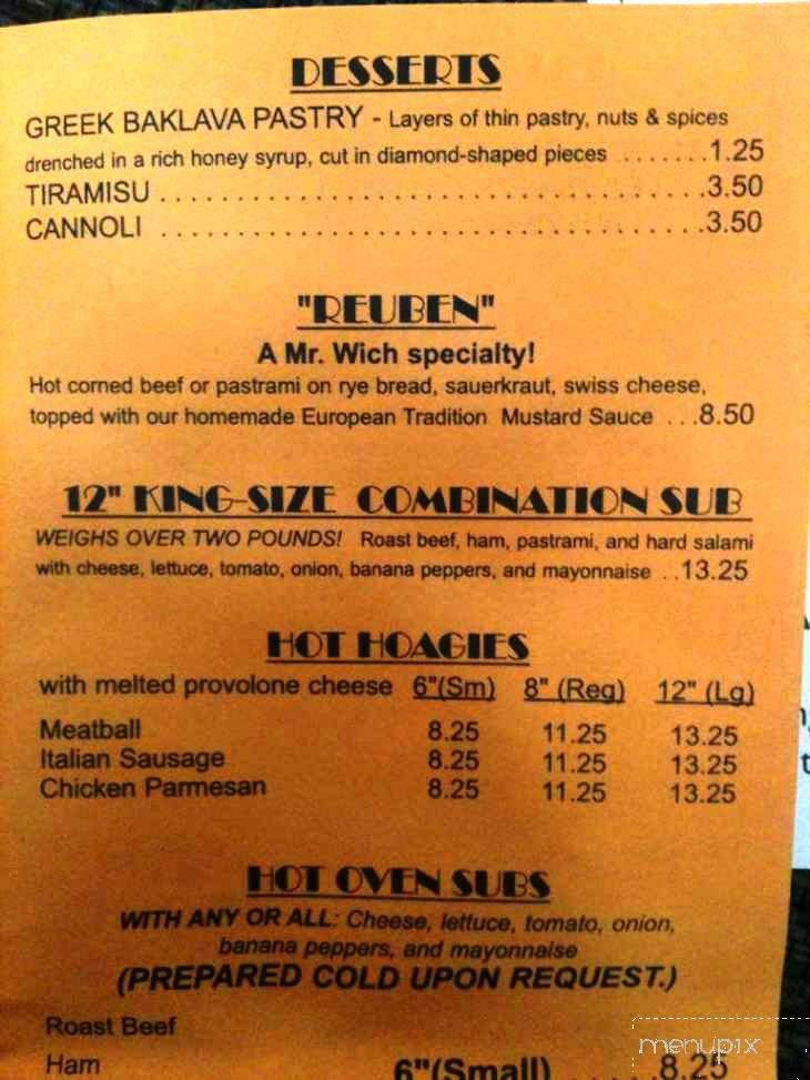 Mr Wich Deli - Ormond Beach, FL menu_pic