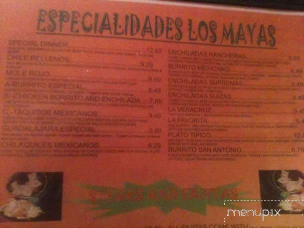 Mayas Mexican Bar and Grill - Lafayette, LA menu_pic