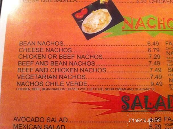 Mayas Mexican Bar and Grill - Lafayette, LA menu_pic
