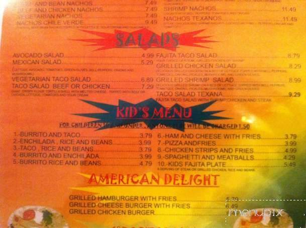 Mayas Mexican Bar and Grill - Lafayette, LA menu_pic
