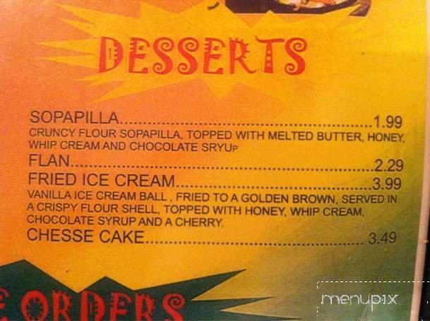 Mayas Mexican Bar and Grill - Lafayette, LA menu_pic