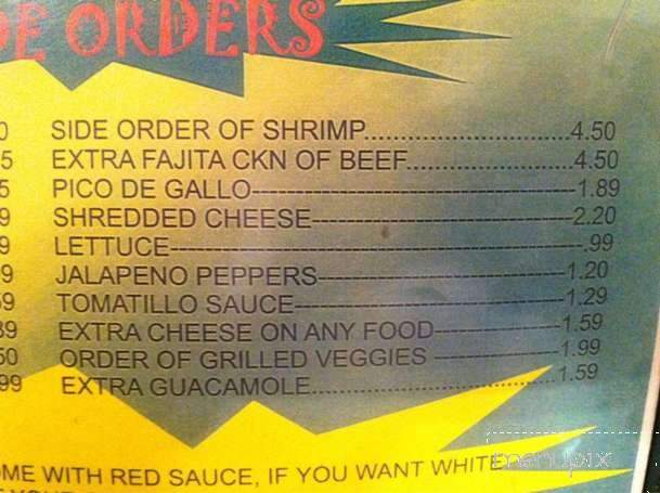 Mayas Mexican Bar and Grill - Lafayette, LA menu_pic