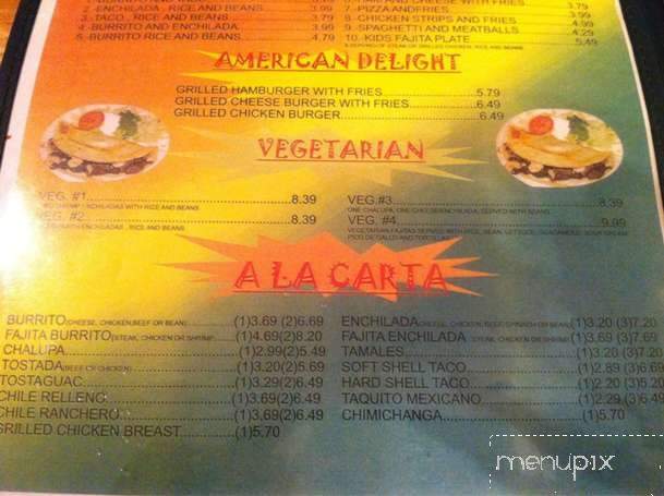 Mayas Mexican Bar and Grill - Lafayette, LA menu_pic