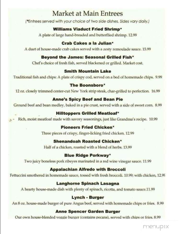 Market at Main - Lynchburg, VA menu_pic