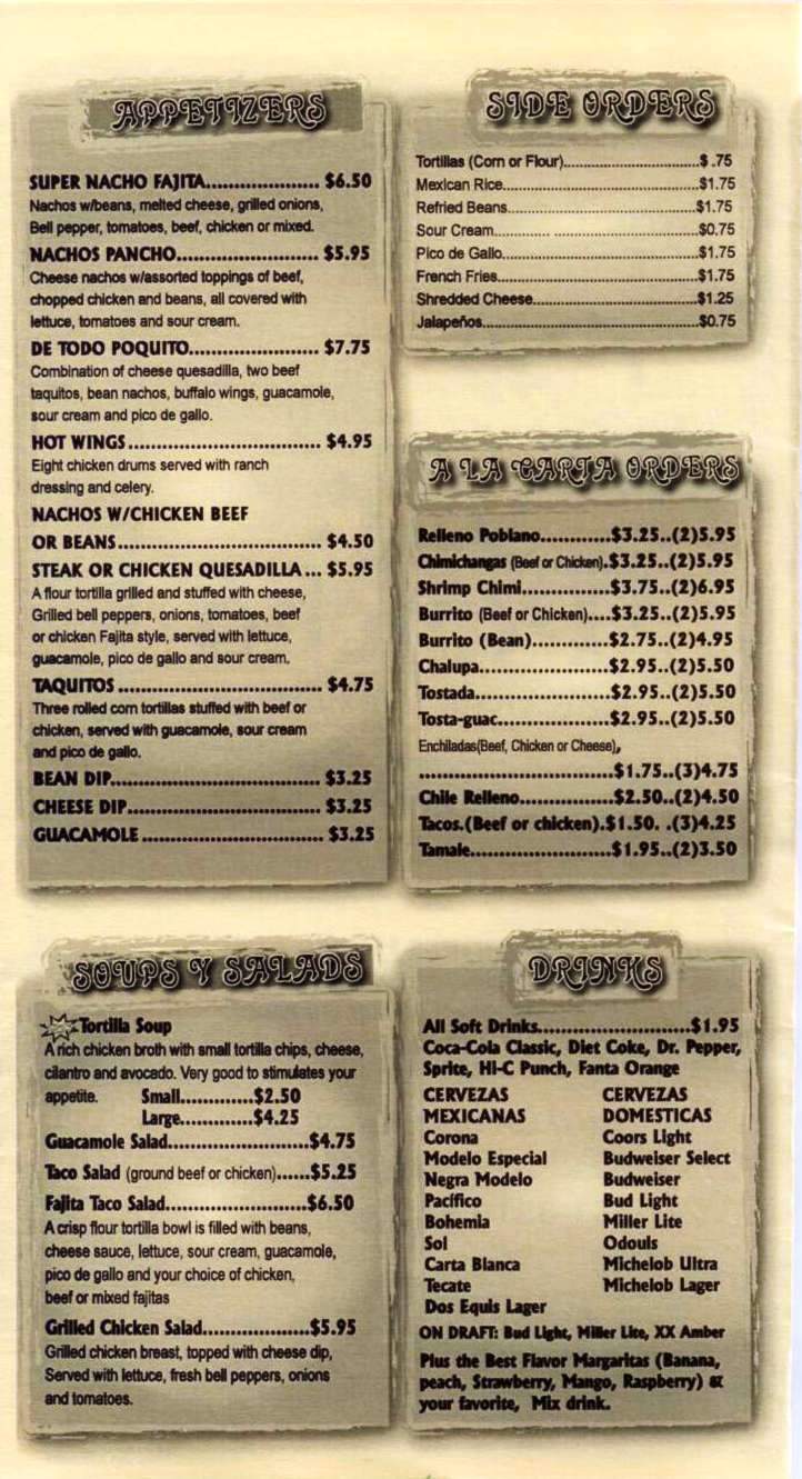 Mr. Pancho - Maumelle, AR menu_pic