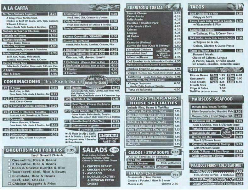 Mr Taco - San Marcos, CA menu_pic