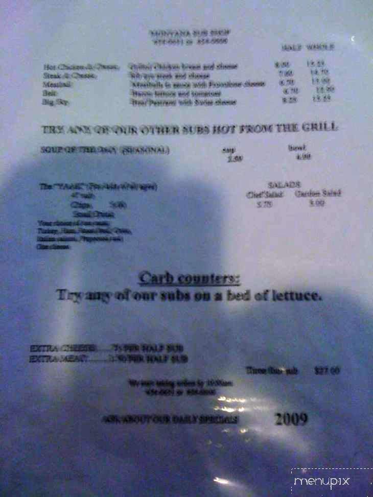 Montana Sub Shop - Great Falls, MT menu_pic
