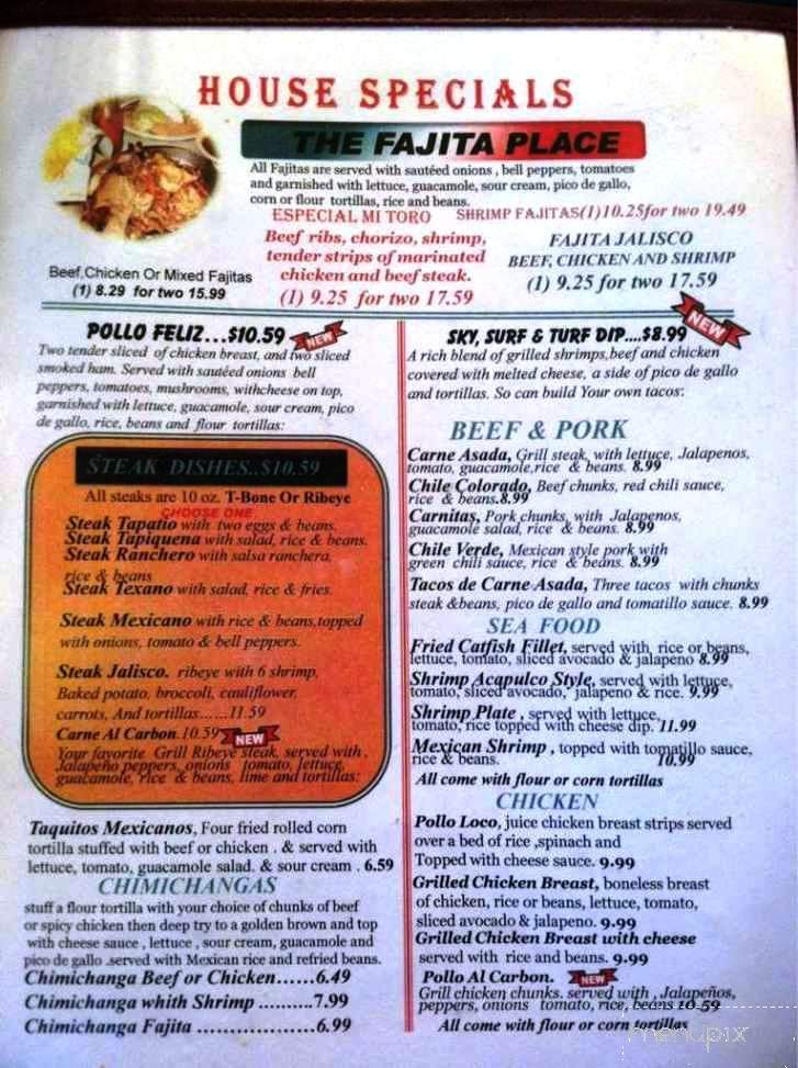 Mi Toro Mexican Restaurant - Columbus, MS menu_pic