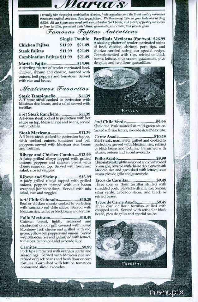 Marias Mexican Restaurant - Platte City, MO menu_pic