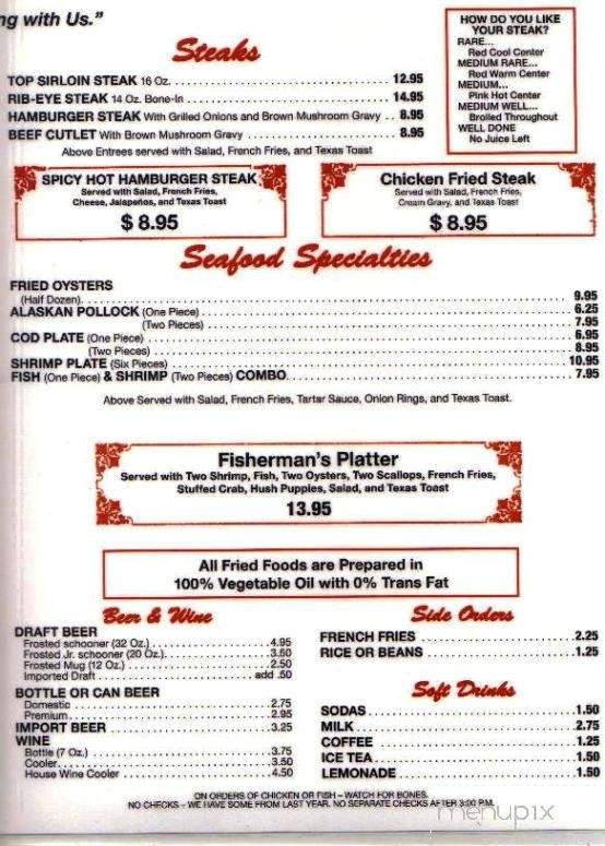 M K Davis Restaurant - San Antonio, TX menu_pic