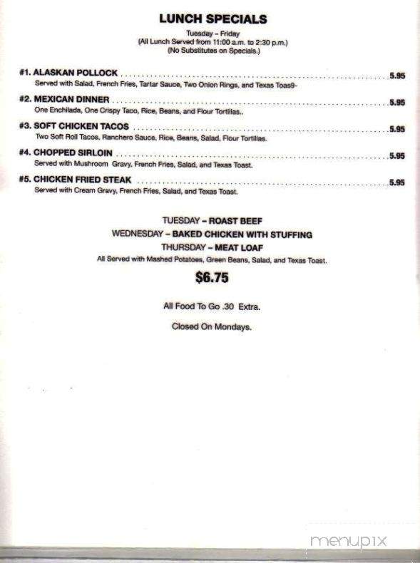 M K Davis Restaurant - San Antonio, TX menu_pic