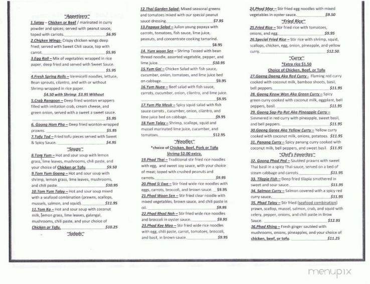 Mai Lee Thai Restaurant - East Wenatchee, WA menu_pic
