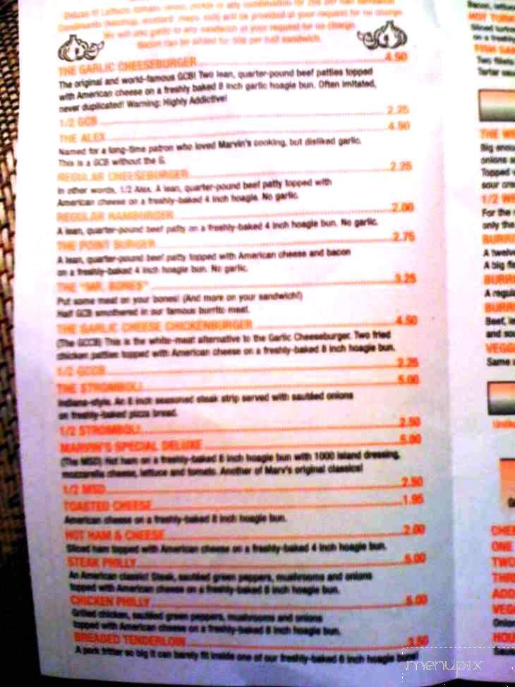 Marvin's Restaurant - Stevens Point, WI menu_pic