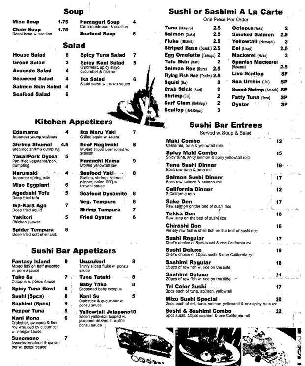 Mizu Sushi Hibachi - Wilkes Barre, PA menu_pic