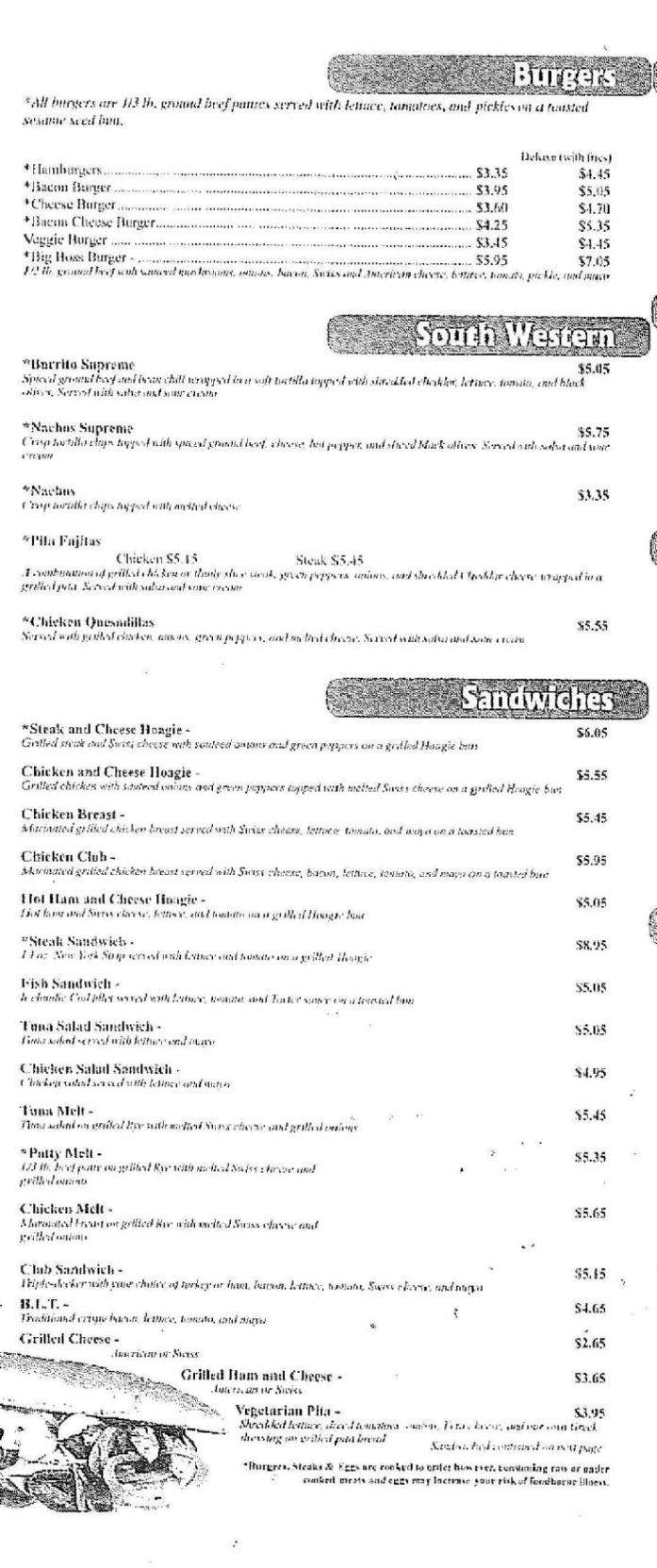 Menu of Telly