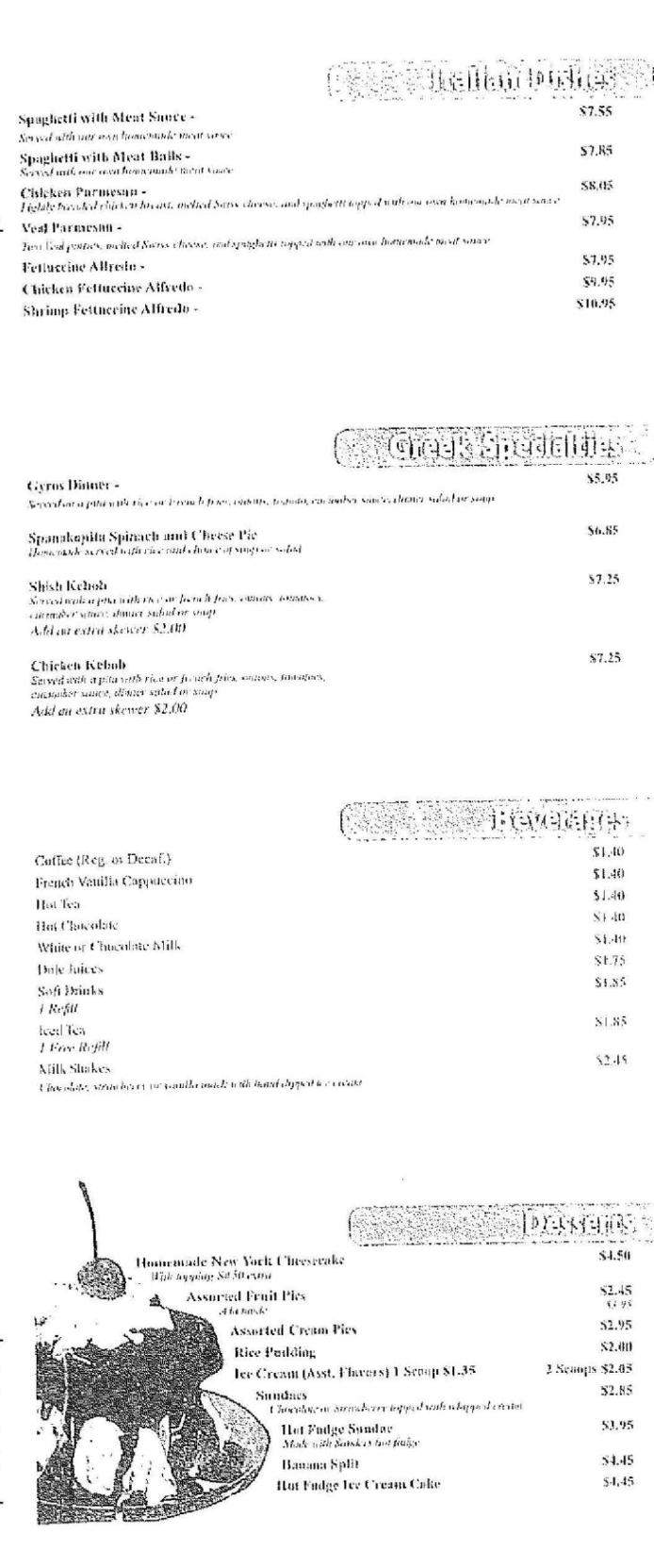 Menu of Telly