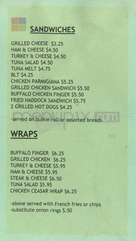 Alicia's Diner - Pelham, NH menu_pic