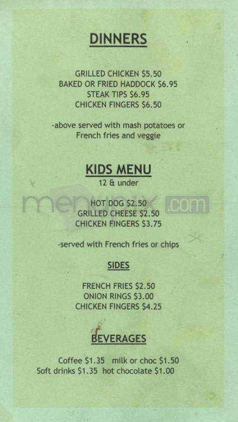 Alicia's Diner - Pelham, NH menu_pic