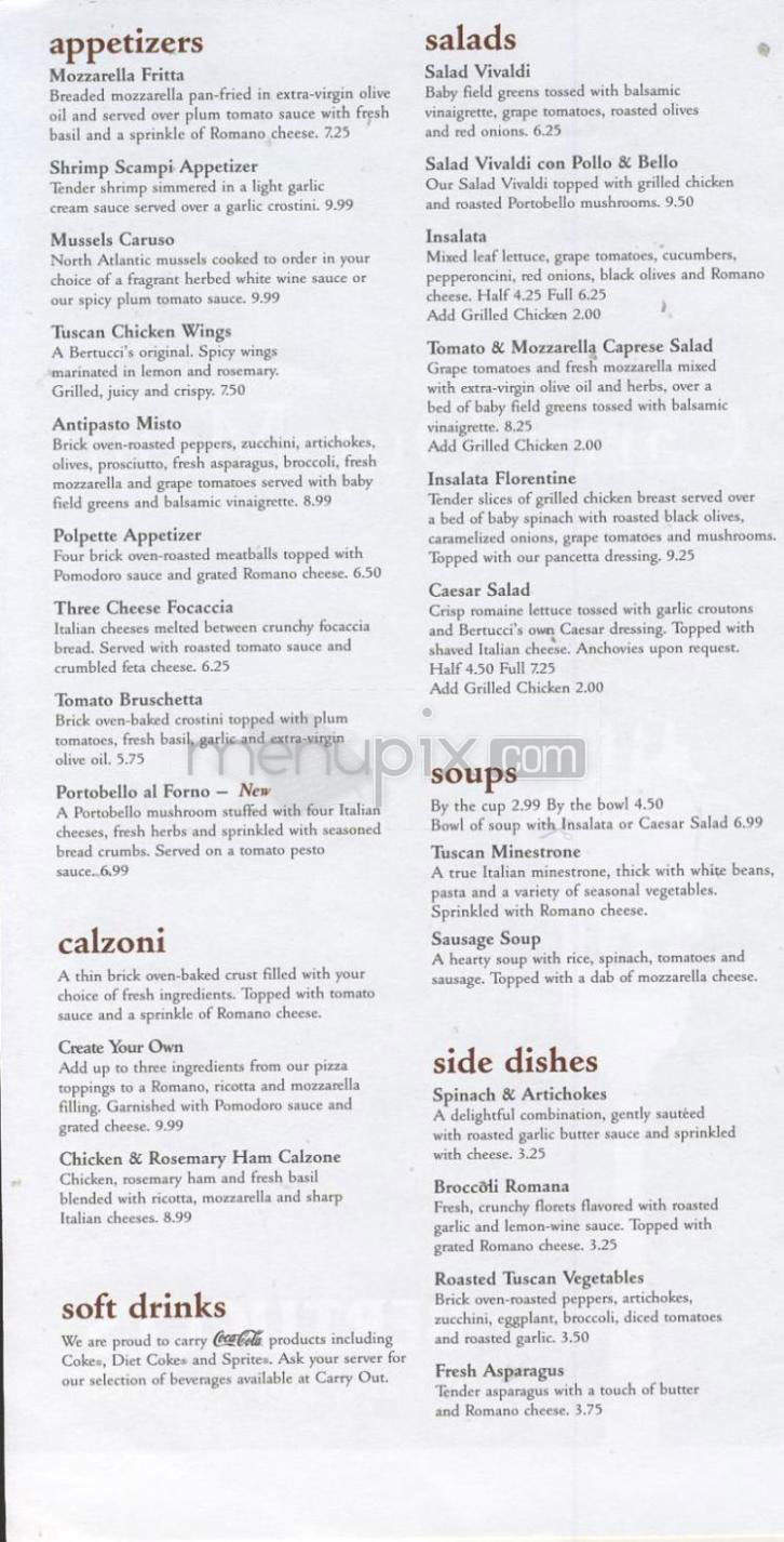 Bertucci's Brick Oven Restaurant - Salem, NH menu_pic