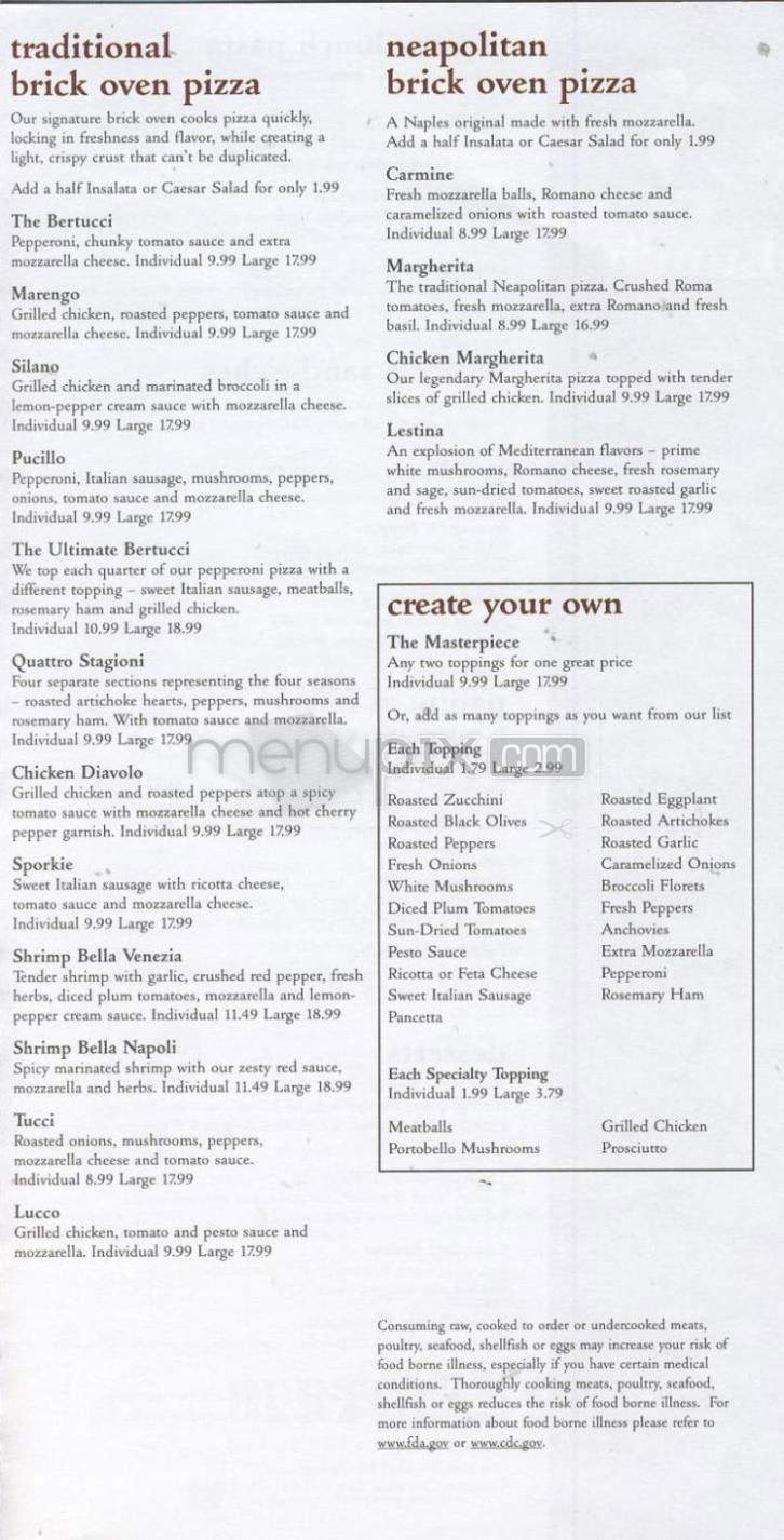 Bertucci's Brick Oven Restaurant - Salem, NH menu_pic